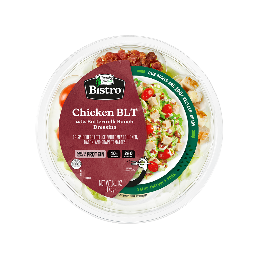 Ready Pac Bistro Chicken BLT Salad Bowl with Buttermilk Ranch Dressing 6.1 oz