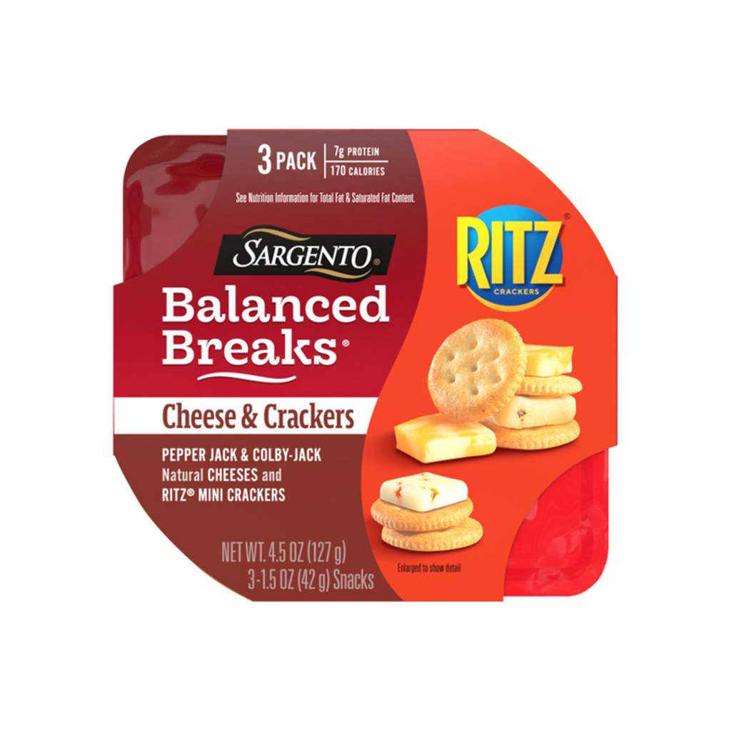Sargento Balanced Breaks, Cheese & Crackers, 3 Pack 4.5 oz