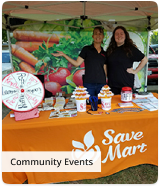Save Mart community event booth with friendly staffs – past event