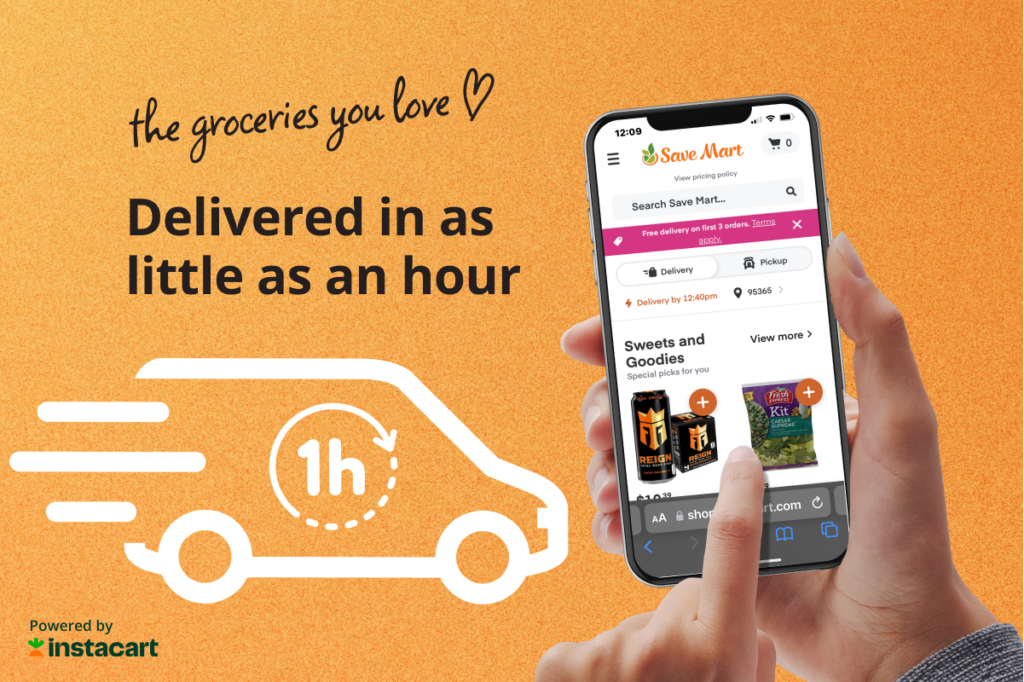 The groceries you love, delivered in as little as an hour. Powered by Instacart